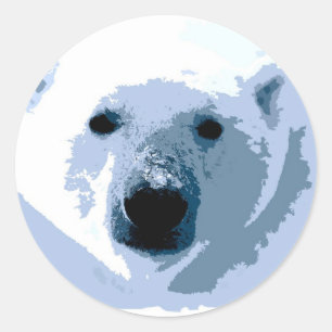 Adesivo Redondo Urso polar do pop art