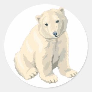 Adesivo Redondo Urso polar psto em perigo