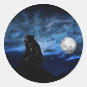 Adesivo Redondo Urso preto pelo luar