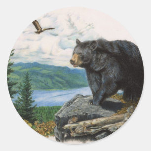 Adesivo Redondo Urso preto Ridge