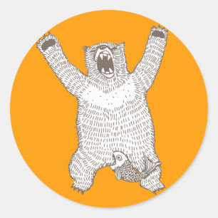 Adesivo Redondo Urso rujir (tinta)