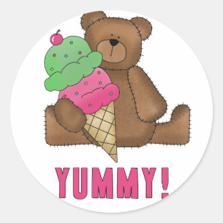 Adesivo Redondo Urso Sorvete Iummy