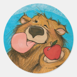 Adesivo Redondo Urso Vendedor de Maçã/Adesivo