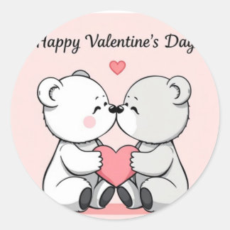 Adesivo Redondo ursos bonitos de desenho animado