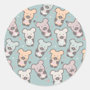 Adesivo Redondo Ursos-Bonitos Doces Confetti  
