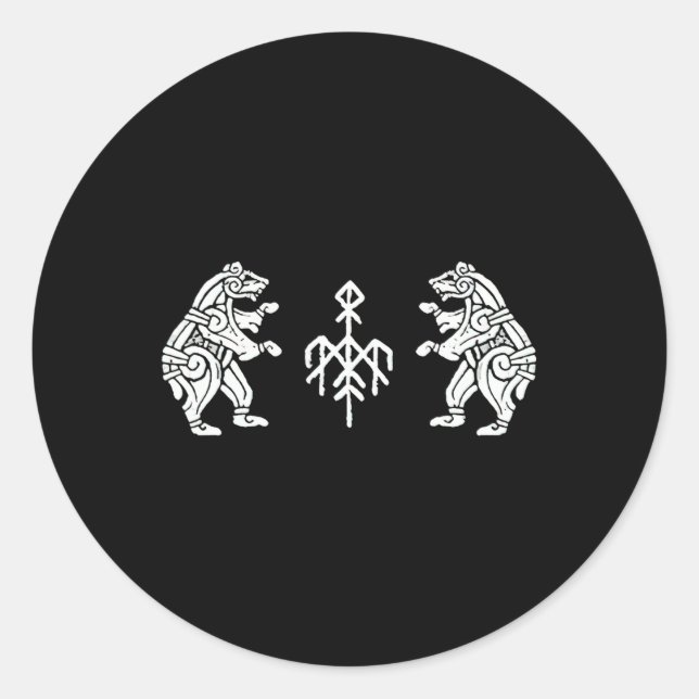 Adesivo Redondo Ursos Dançantes de Wardruna (Frente)