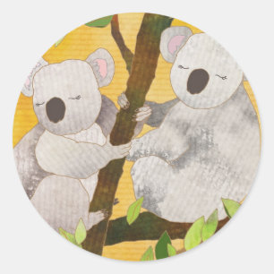 Adesivo Redondo Ursos de Koala