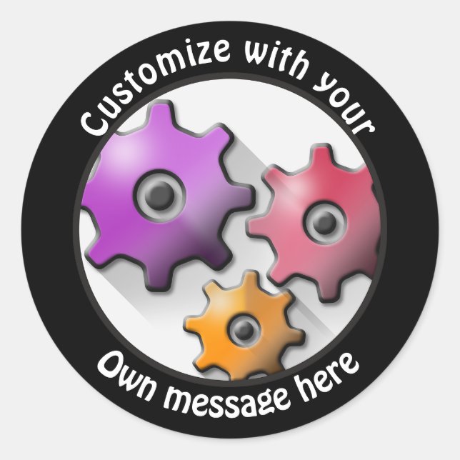 Adesivo Redondo Ursos de Texto Personalizados (Frente)