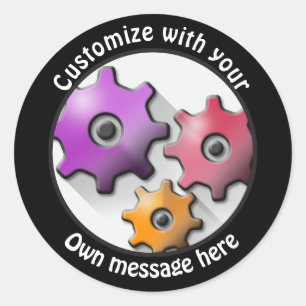 Adesivo Redondo Ursos de Texto Personalizados