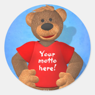 Adesivo Redondo Ursos Dinky: Seu Urso de Motto!
