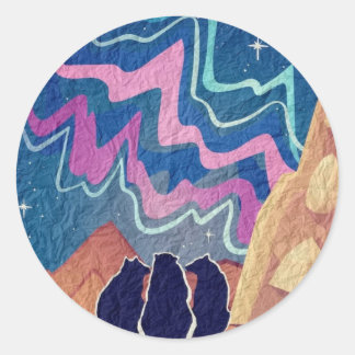 Adesivo Redondo Ursos luminosos do norte