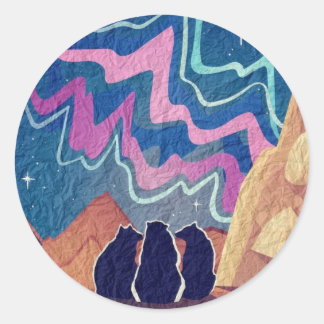 Adesivo Redondo Ursos luminosos do norte