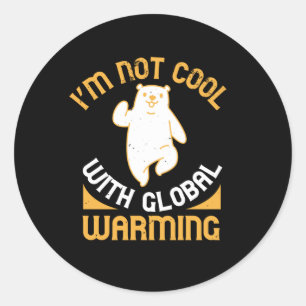 Adesivo Redondo Ursos - Não estou Legal com o aquecimento global