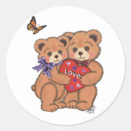 Adesivo Redondo Ursos Românticos