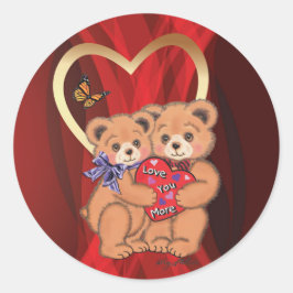 Adesivo Redondo Ursos Românticos