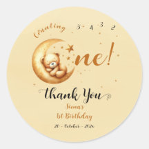 Ursozinho Fofo Dormindo na Lua 1º Aniversário