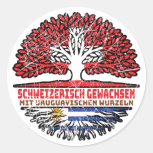 Adesivo Redondo Uruguai Uruguai Schweizer Schweiz Baum Wurzel