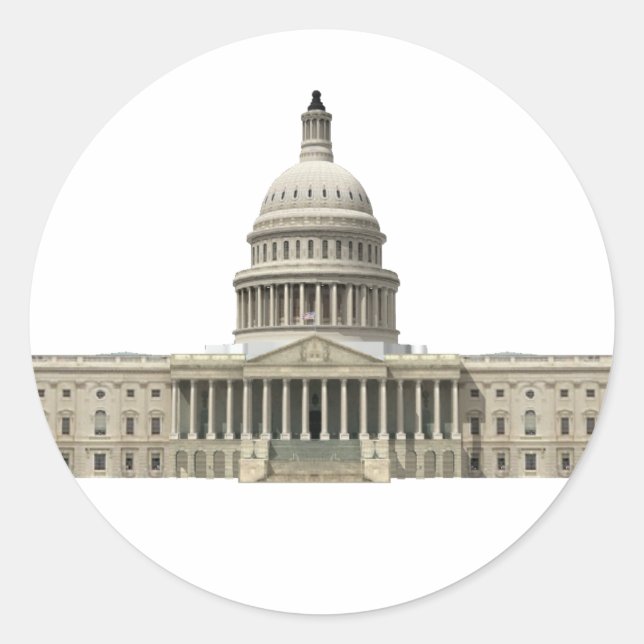 Adesivo Redondo US Capital Building: Washington DC (Frente)