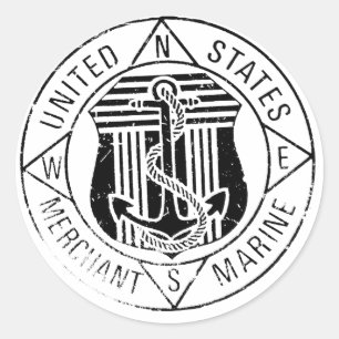 Adesivo Redondo US Merchant Marines, por David Lee