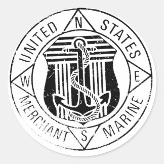 Adesivo Redondo US Merchant Marines, por David Lee