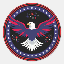 Adesivo Redondo USA 250th 4th July Vintage Bald Eagle