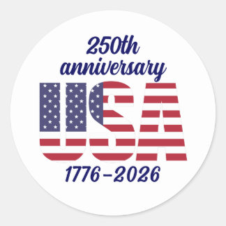 Adesivo Redondo USA 250th Anniversary Semiquincentennial 1776–2026