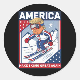 Adesivo Redondo Usa Apres Ski Torne Excelente De Esqui Novamente D