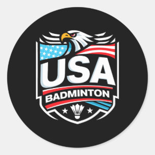 Adesivo Redondo Usa Badminton