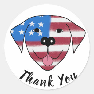 Adesivo Redondo USA Dog Obrigado