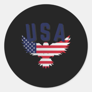 Adesivo Redondo Usa Eagle 4 De Julho Dão Orgulho Americano Casual