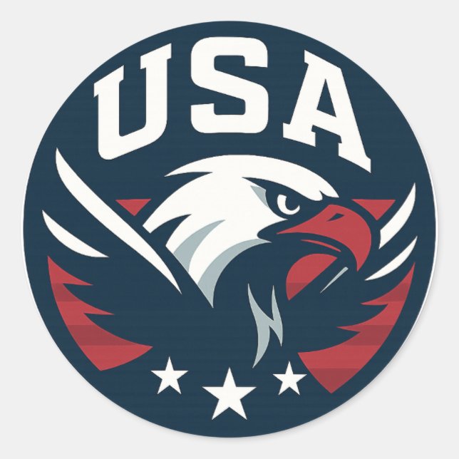 Adesivo Redondo USA Eagle Roundel — Agressivo Emblem Esportivo (Frente)