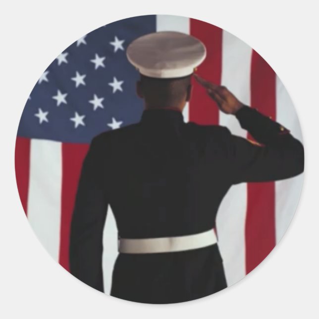 ADESIVO REDONDO USA FLAG & MARINE WARRIER (Frente)
