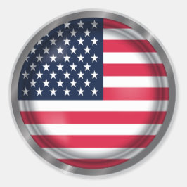 Adesivo Redondo USA Flag Seal, American Flag Art