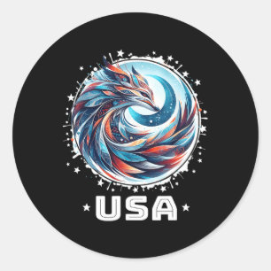 Adesivo Redondo Usa Go EUA Winter Sports Usa Team Roupa