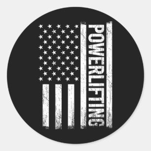 Adesivo Redondo Usa Gym Powerlifter Powerinclusive Para