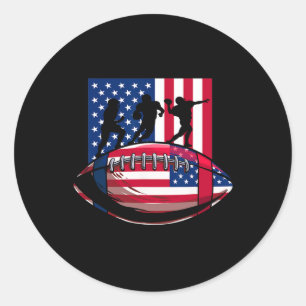 Adesivo Redondo Usa Patriota Ou Futebol Americano 4 De Julho Ameri