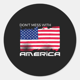 Adesivo Redondo Usa patriótico - bandeira americana liberdade - or