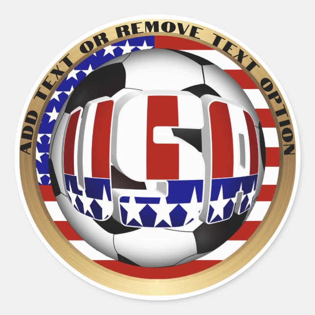 Adesivo Redondo USA Soccer Ball Sports (Frente)