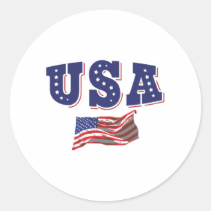 Adesivo Redondo USA Soccer Fan Jersey Mostra Bandeira Americana