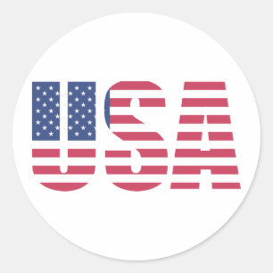 Adesivo Redondo USA Sticker/American Flag/American Stuff
