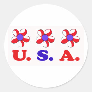 Adesivo Redondo USA Stickers