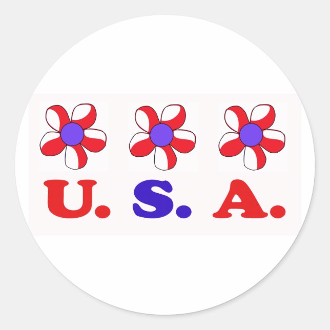 Adesivo Redondo USA Stickers (Frente)