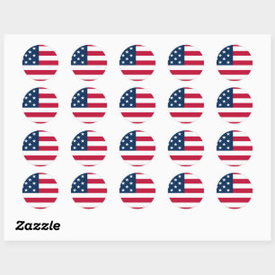 Adesivo Redondo USA Stickers 20 pc