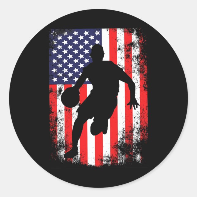 Adesivo Redondo USA Team Basball Supporter American Patriotic F (Frente)