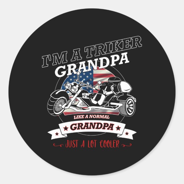 Adesivo Redondo Usa Triker Grandpa Trike (Frente)