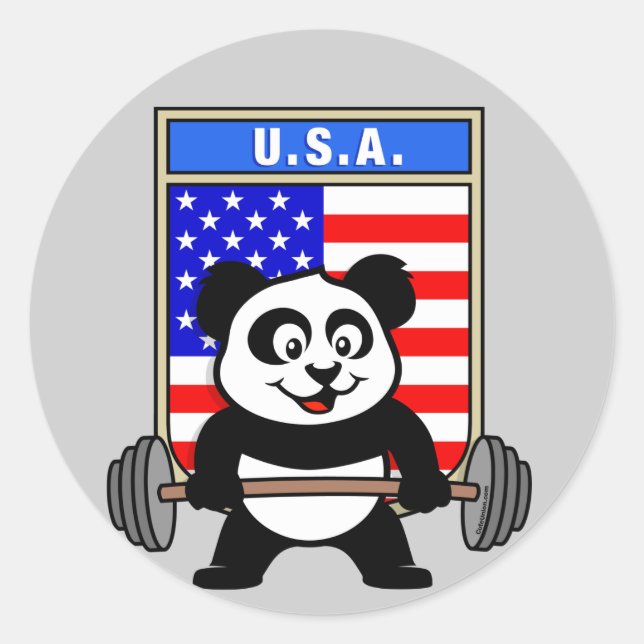 Adesivo Redondo USA Weighting Panda (Frente)