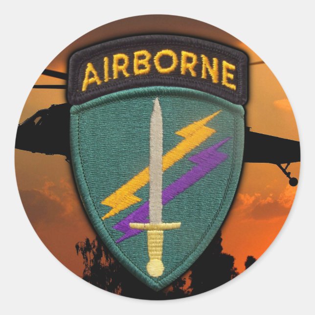 Adesivo Redondo USACAPOC( A) Sistema de Operações Especiais Vetera (Frente)