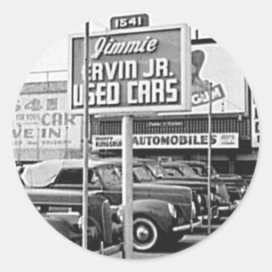 Adesivo Redondo Usado Carro Lot Vintage Hollywood California