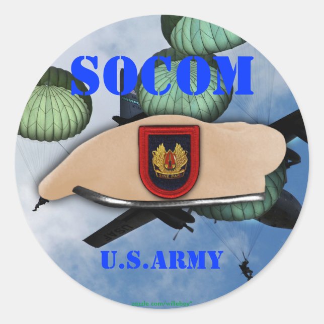 Adesivo Redondo USASOC Special operations comando socom Stickers (Frente)