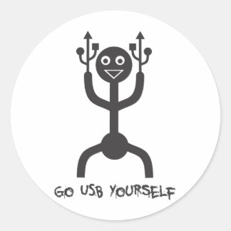 Adesivo Redondo USB Man